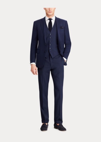 Ralph Lauren Wool Serge Veste Herre Danmark (KIVOF0793)